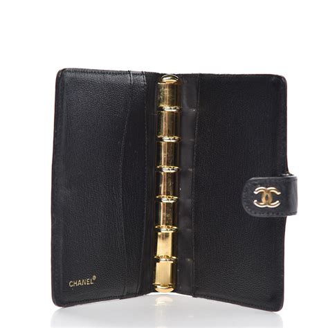 buy chanel agenda|CHANEL Goatskin Medium Ring Agenda Planner Black.